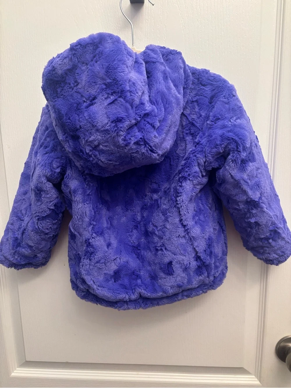 The North Face Reversible Hooded Jacket Girls Size 2T Pink Purple Fleece